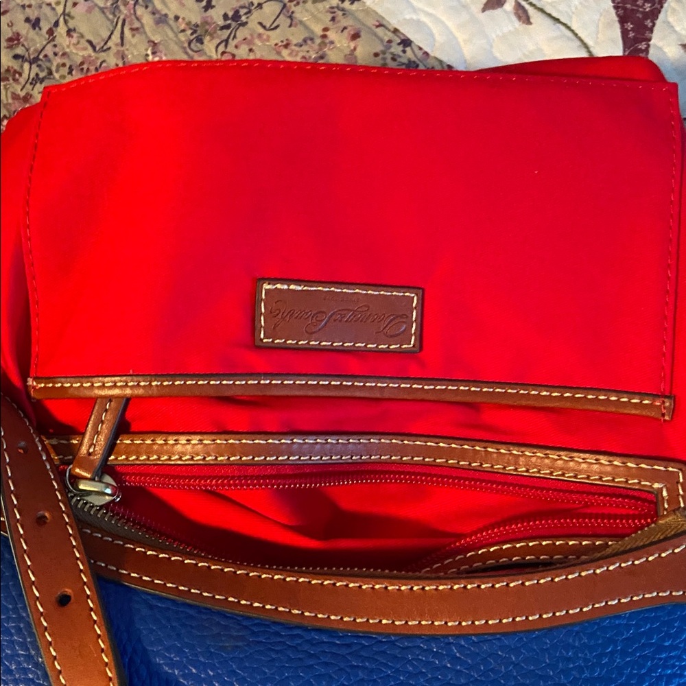 Dooney & Bourke Royal Blue and Chestnut Shoulder Bag - Picture 9 of 9